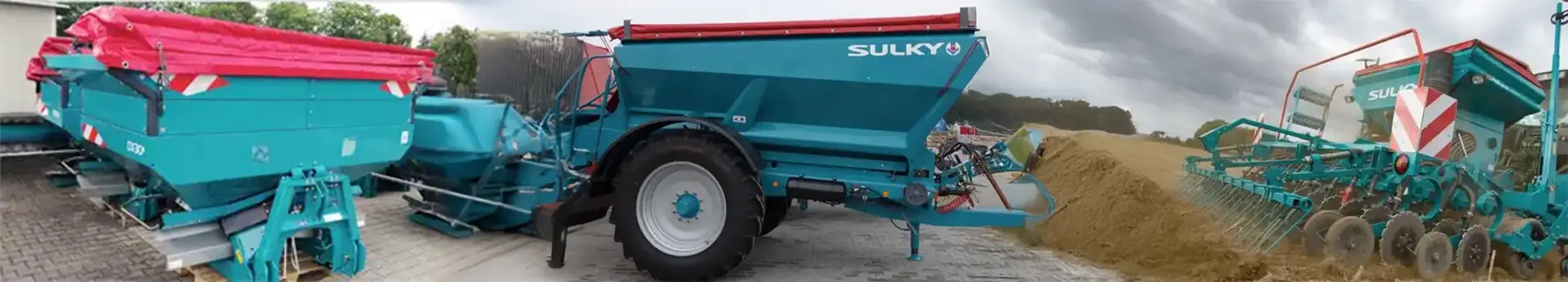 Maszyny rolnicze Sulky, agregat uprawowo-siewny Sulky z ciągnikiem Massey Ferguson